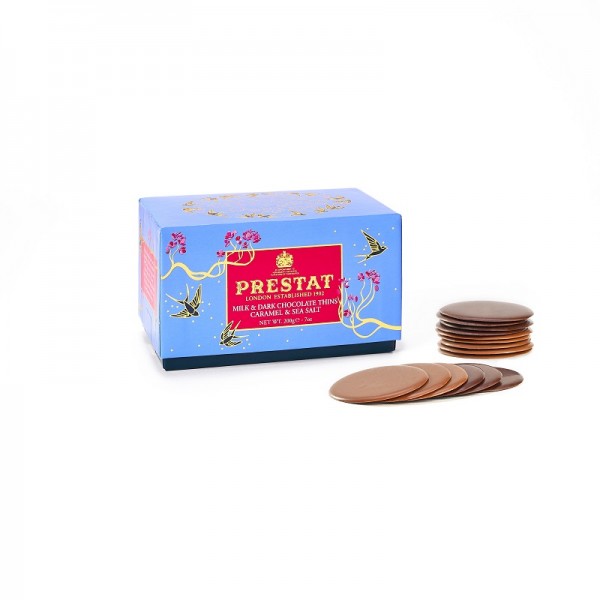 Prestat Dark & Milk Chocolate Thins with Caramel & Sea Salt